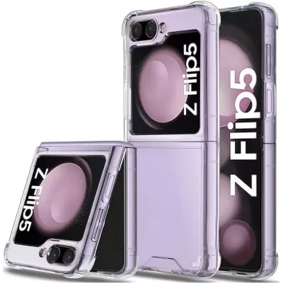 Case Hülle Samsung Galaxy Z Flip5 - Gummi Transparent Gel Bumper mit extra Schutz für Ecken Antischock
