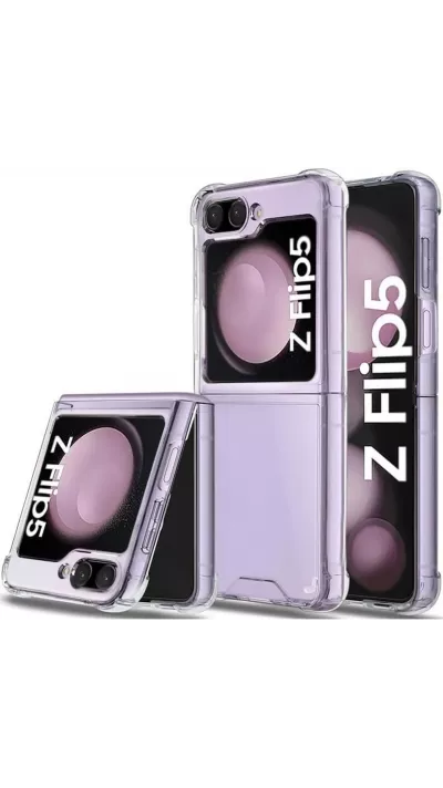 Coque Samsung Galaxy Z Flip6 - Gel Transparent Silicone Bumper anti-choc avec protections pour coins
