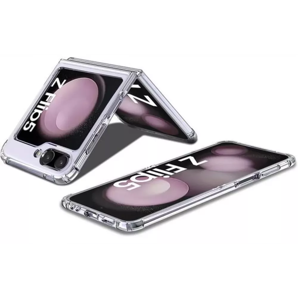 Case Hülle Samsung Galaxy Z Flip5 - Gummi Transparent Gel Bumper mit extra Schutz für Ecken Antischock