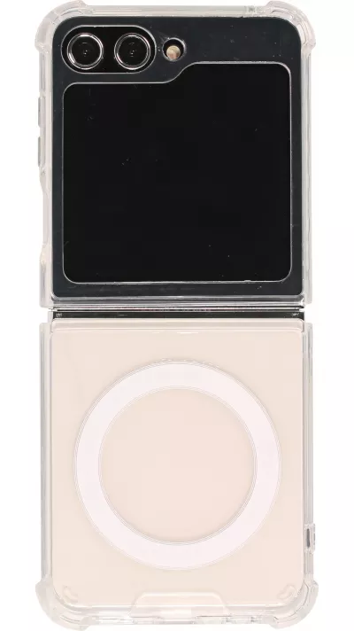 Coque Samsung Galaxy Z Flip6 - Gel transparent Bumper compatible MagSafe - Transparent