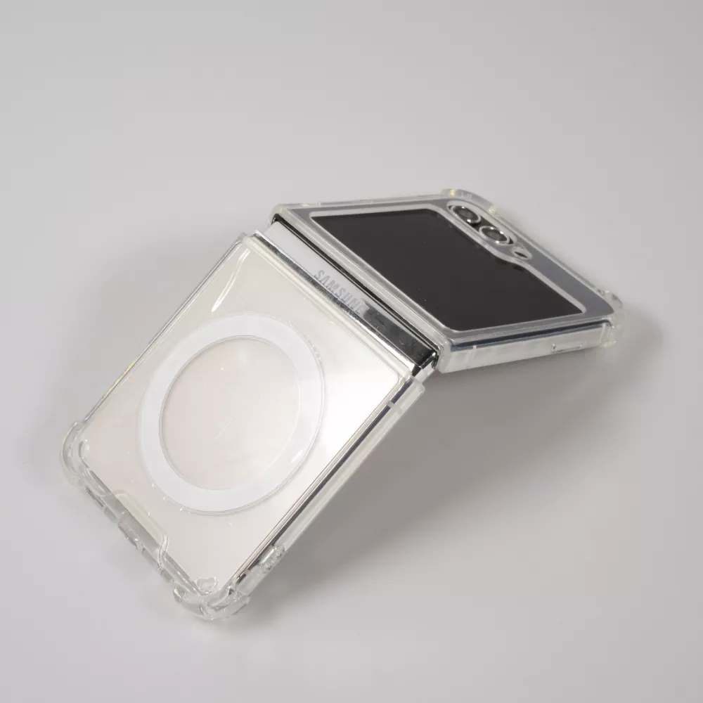 Samsung Galaxy Z Flip6 Case Hülle - Gummi transparent Bumper MagSafe kompatibel - Transparent