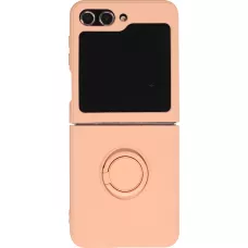 Coque Samsung Galaxy Z Flip5 - Soft Touch avec anneau - Rose