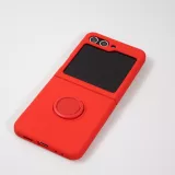 Galaxy Z Flip5 Case Hülle - Soft Touch mit Ring - Rot