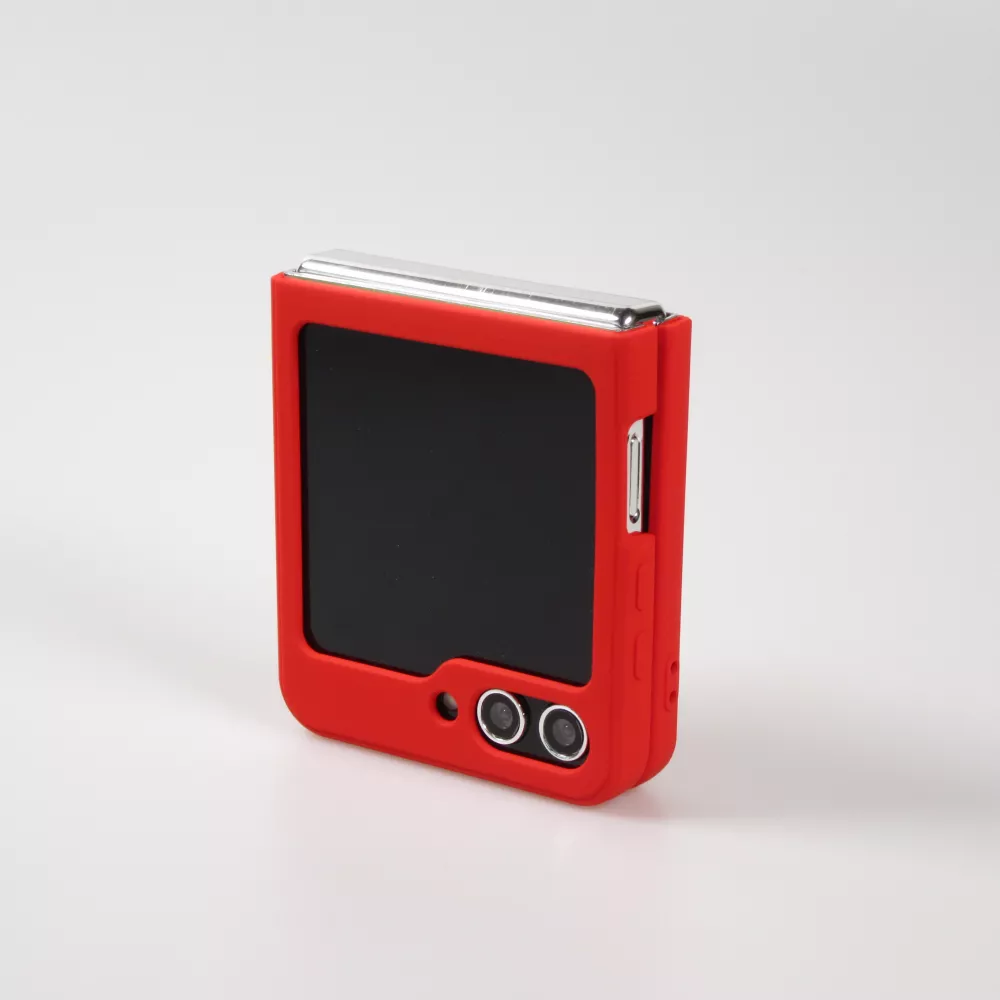 Galaxy Z Flip5 Case Hülle - Soft Touch mit Ring - Rot
