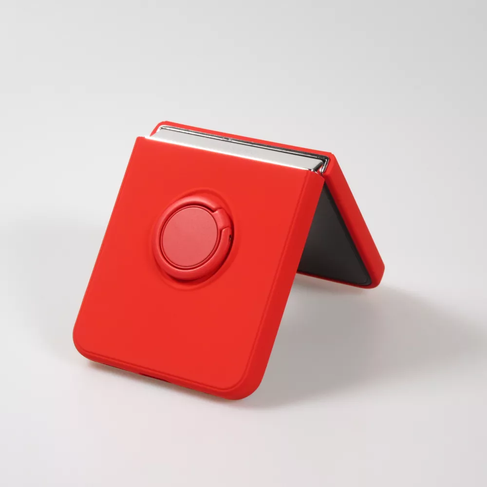 Galaxy Z Flip5 Case Hülle - Soft Touch mit Ring - Rot