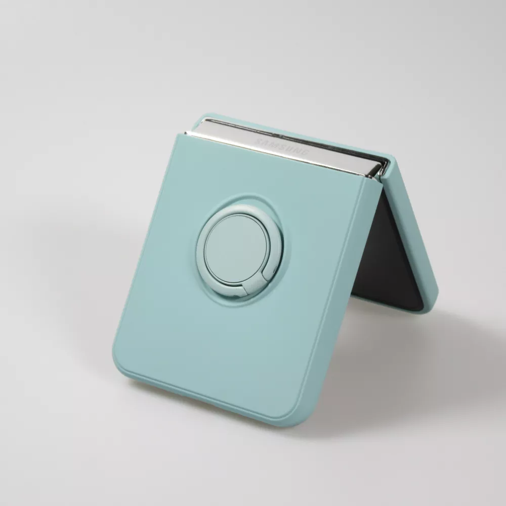 Galaxy Z Flip5 Case Hülle - Soft Touch mit Ring - Türkis