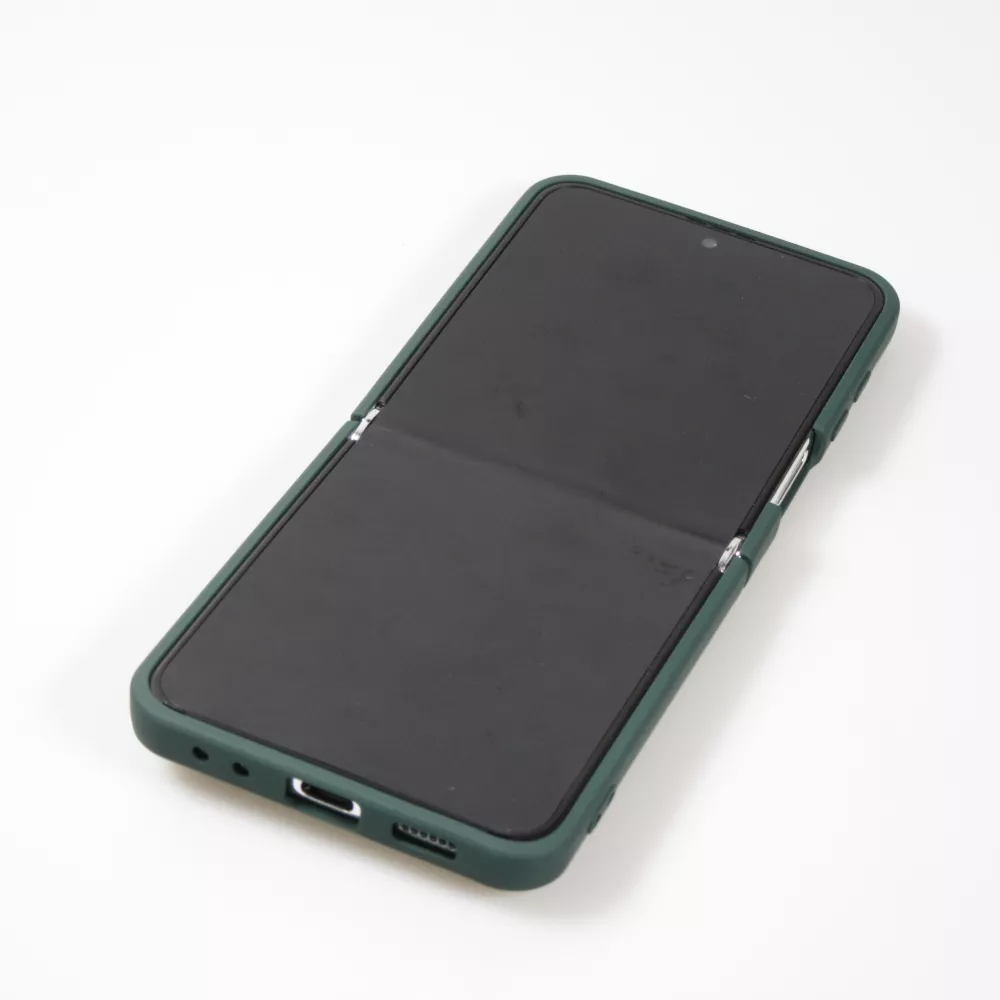 Coque Samsung Galaxy Z Flip5 - Soft Touch avec anneau - Vert foncé
