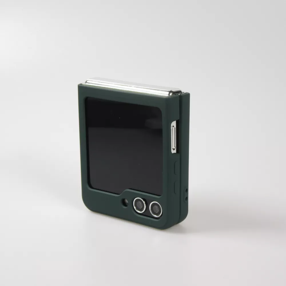 Coque Samsung Galaxy Z Flip5 - Soft Touch avec anneau - Vert foncé