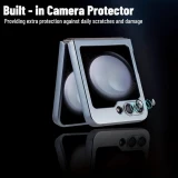 Samsung Galaxy Z Flip7 Case Hülle - Weiches faltbares Silikon mit MagSafe und Kameraschutz - Schwarz