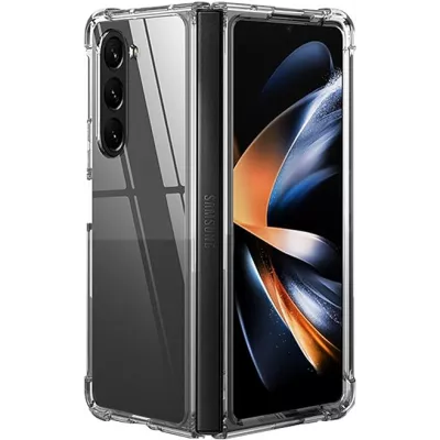 Case Hülle Samsung Galaxy Z Fold5 - Gummi Transparent Gel Bumper mit extra Schutz für Ecken Antischock