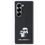Galaxy Z Fold6 Case H&uuml;lle - Karl Lagerfeld Saffiano mit Karl und Choupette Metall-Logo - Schwarz