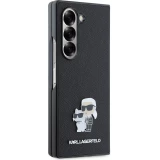 Galaxy Z Fold6 Case H&uuml;lle - Karl Lagerfeld Saffiano mit Karl und Choupette Metall-Logo - Schwarz