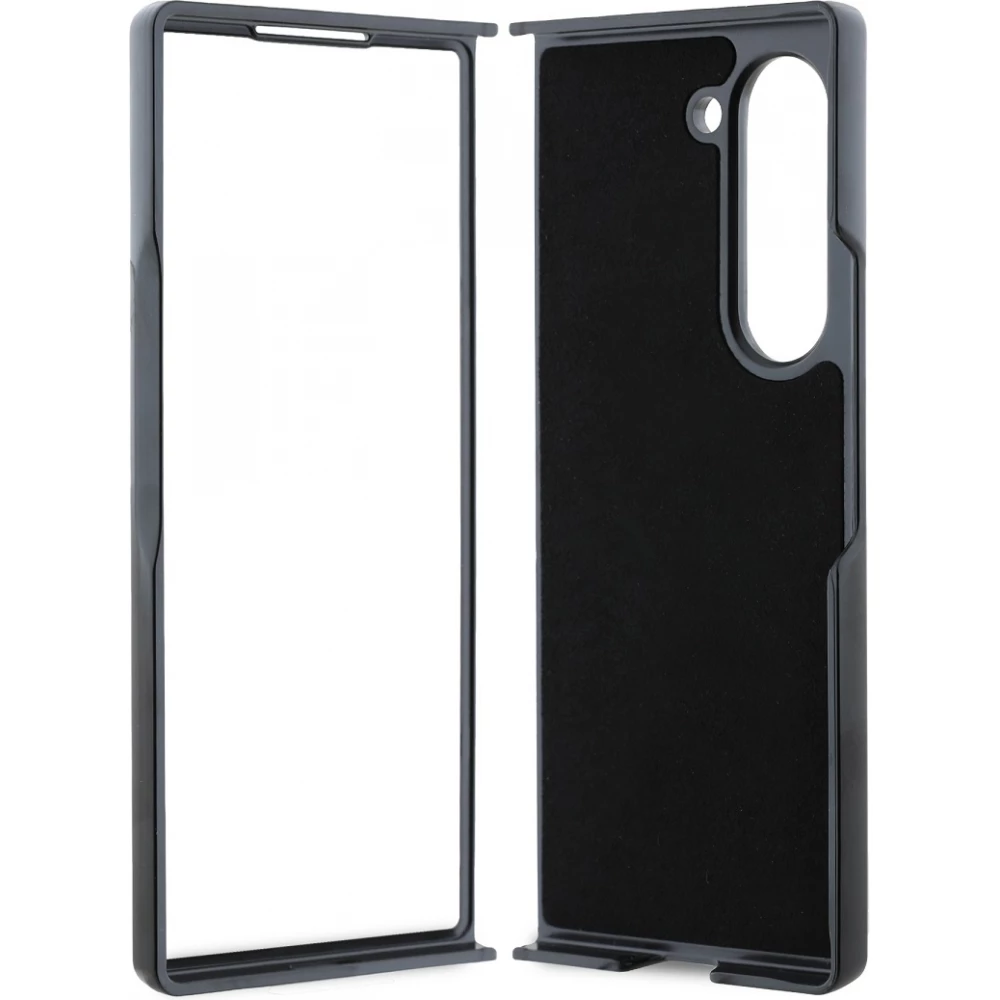 Galaxy Z Fold6 Case H&uuml;lle - Karl Lagerfeld Saffiano mit Karl und Choupette Metall-Logo - Schwarz
