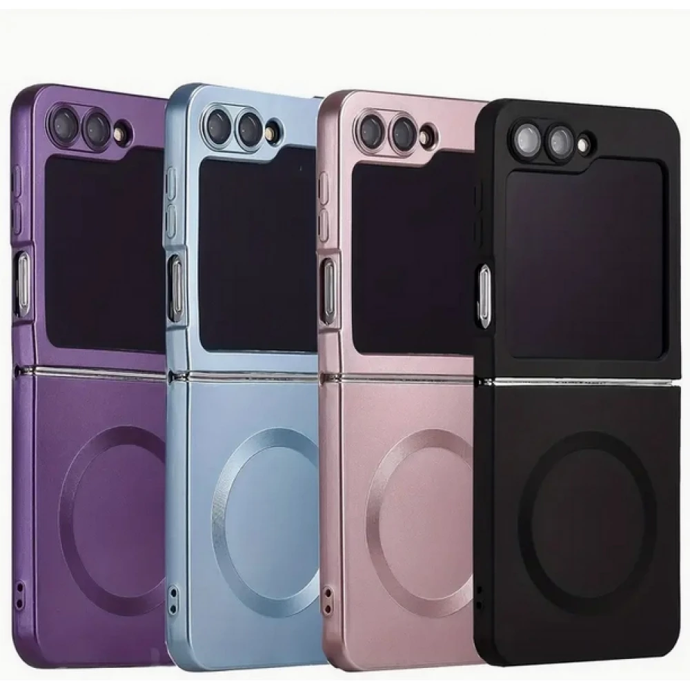 Galaxy Z Flip6 Case Hülle - Weiches faltbares Silikon mit MagSafe und Kameraschutz - Rosa