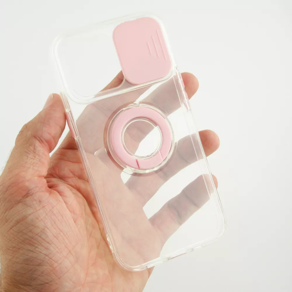 Coque iPhone 14 Pro Max - Caméra clapet avec anneau - Rose