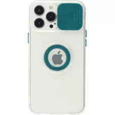 Coque iPhone 13 Pro Max - Caméra clapet avec anneau - Vert foncé