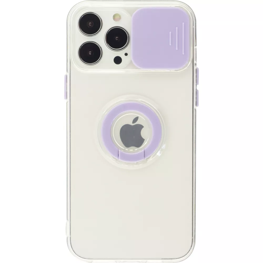 Coque iPhone 13 Pro Max - Caméra clapet avec anneau - Violet