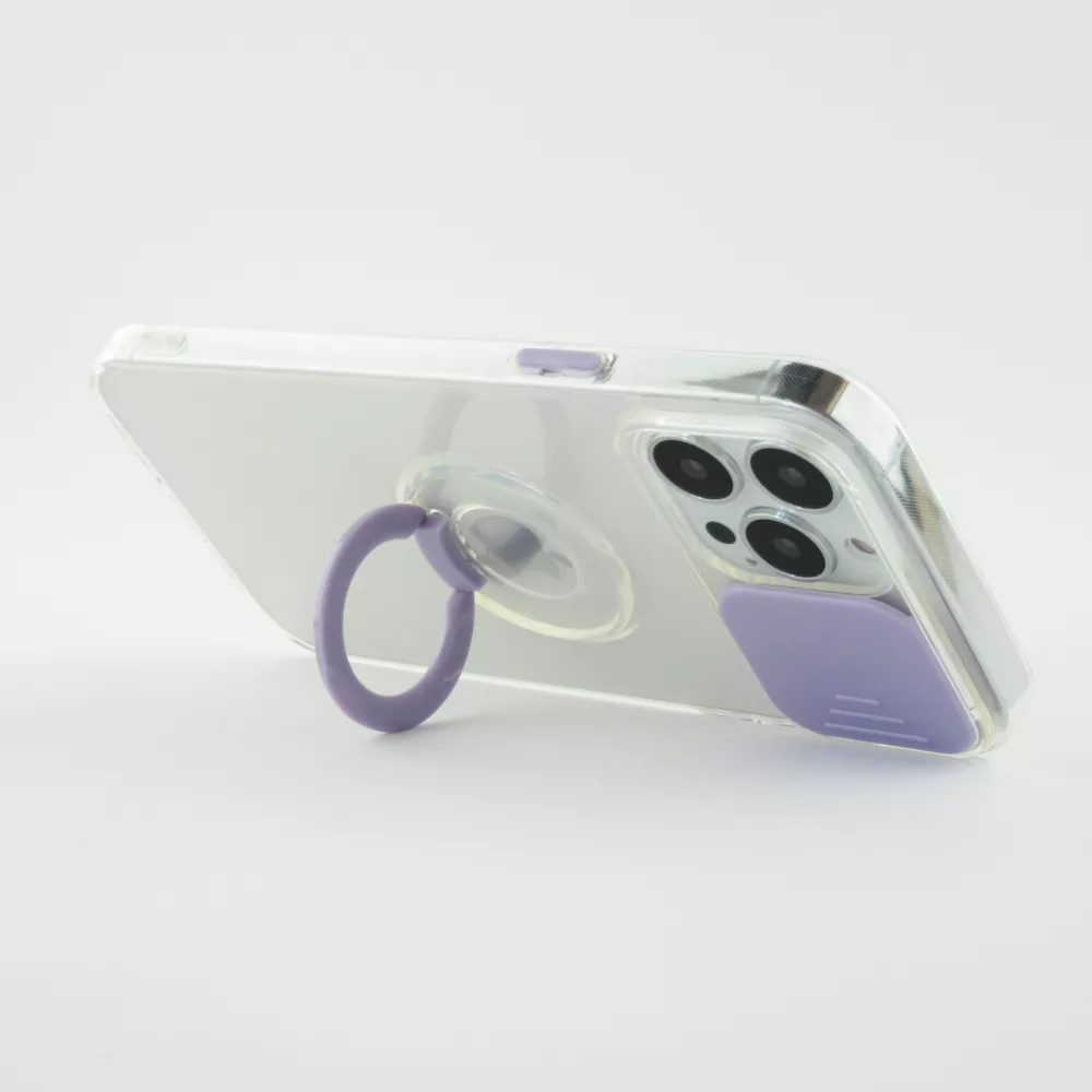 Coque iPhone 13 Pro Max - Caméra clapet avec anneau - Violet