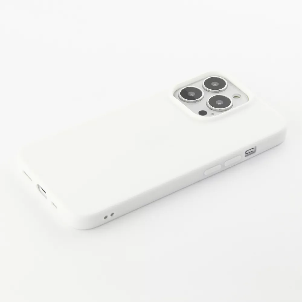 Coque iPhone 15 Pro - Silicone Mat - Blanc