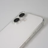 Hülle Samsung iPhone 16 Plus - Gummi transparent mit Seil - Weiss / Schwarz