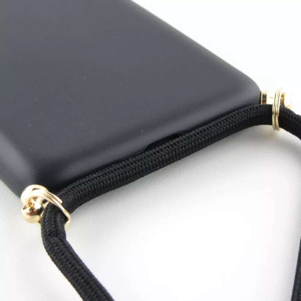 Coque iPhone 12 / 12 Pro - Bio Eco-Friendly nature avec cordon collier - Noir