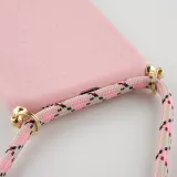 Coque iPhone 12 / 12 Pro - Bio Eco-Friendly nature avec cordon collier - Rose