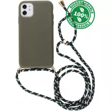 Coque Samsung Galaxy S24 - Bio Eco-Friendly nature avec cordon collier - Vert foncé