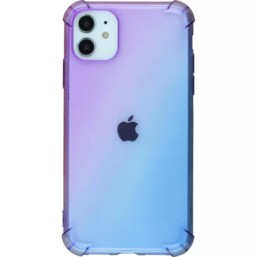 Coque iPhone 12 / 12 Pro - Bumper Rainbow Silicone anti-choc avec bords protégés -  violet - Bleu