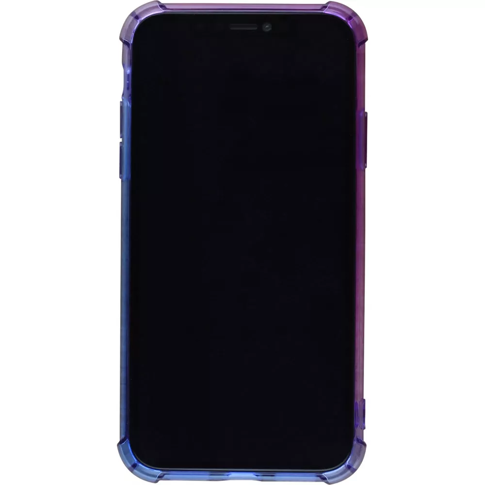 Coque iPhone 12 / 12 Pro - Bumper Rainbow Silicone anti-choc avec bords protégés -  violet - Bleu