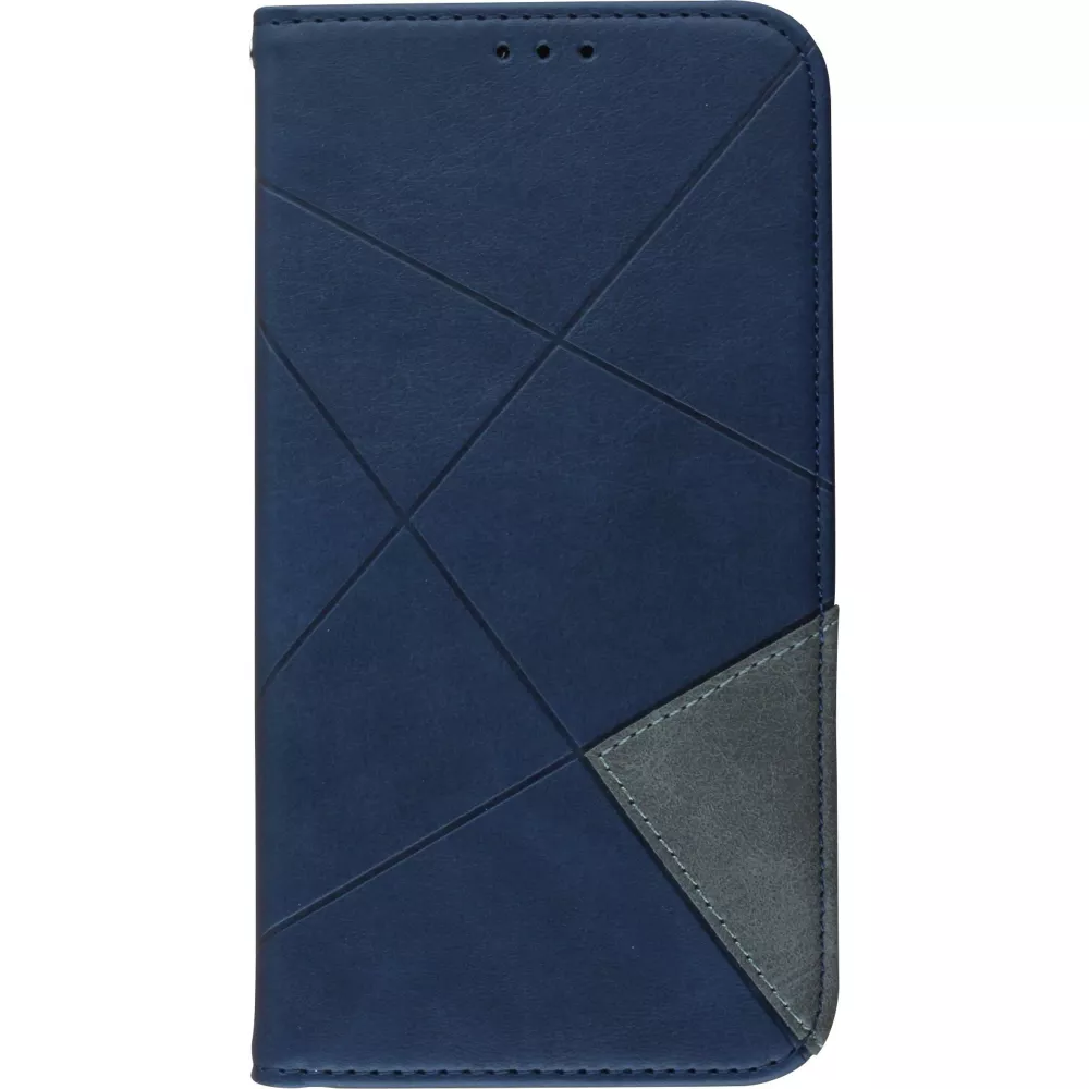 Coque iPhone 12 / 12 Pro - Flip Géometrique - Bleu