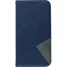Coque iPhone 12 / 12 Pro - Flip Géometrique - Bleu