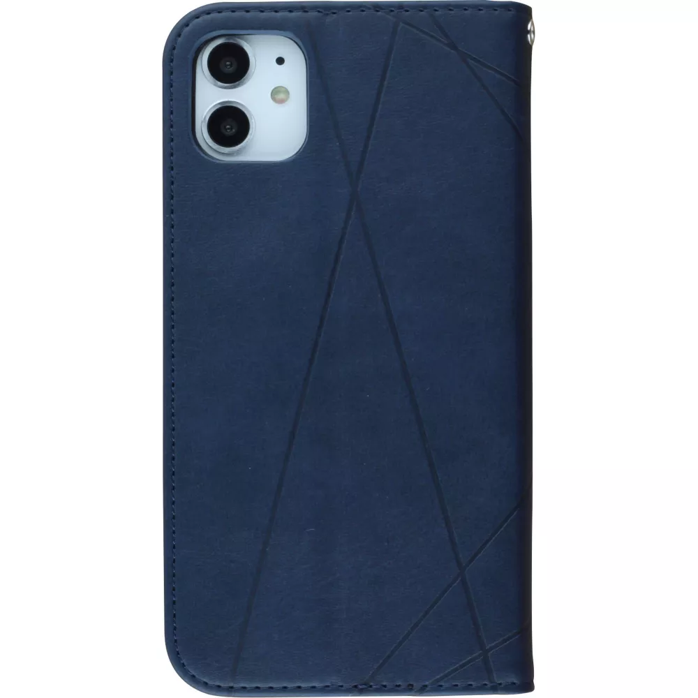 Coque iPhone 12 / 12 Pro - Flip Géometrique - Bleu