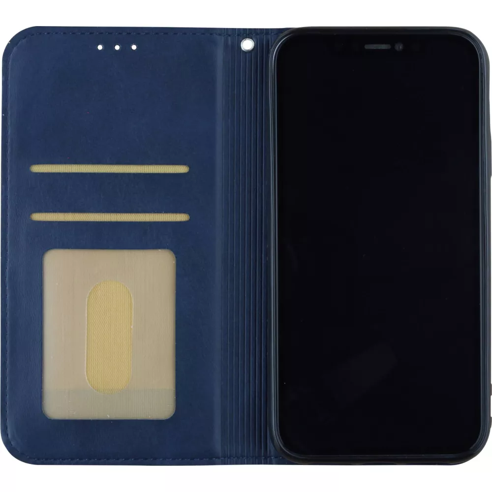 Coque iPhone 12 / 12 Pro - Flip Géometrique - Bleu