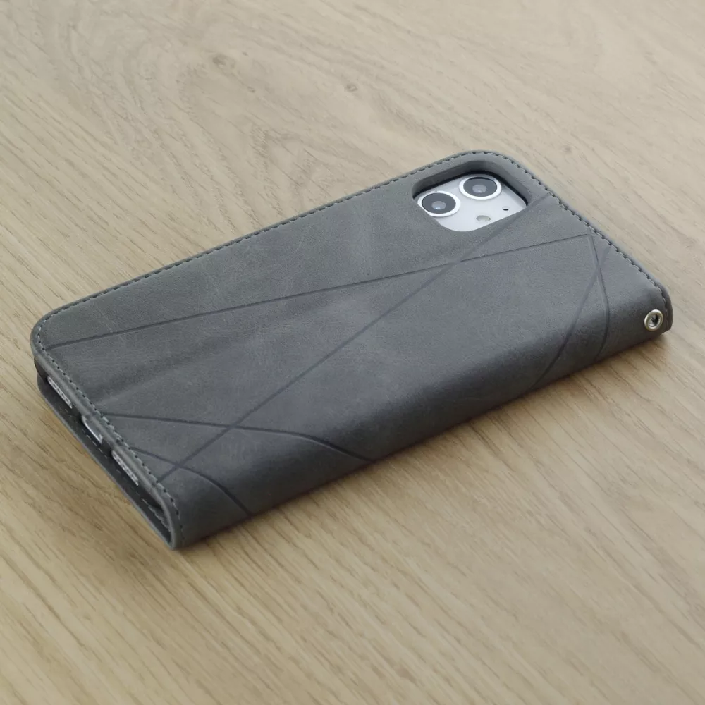 Coque iPhone 17e / 16e - Flip Géometrique - Gris