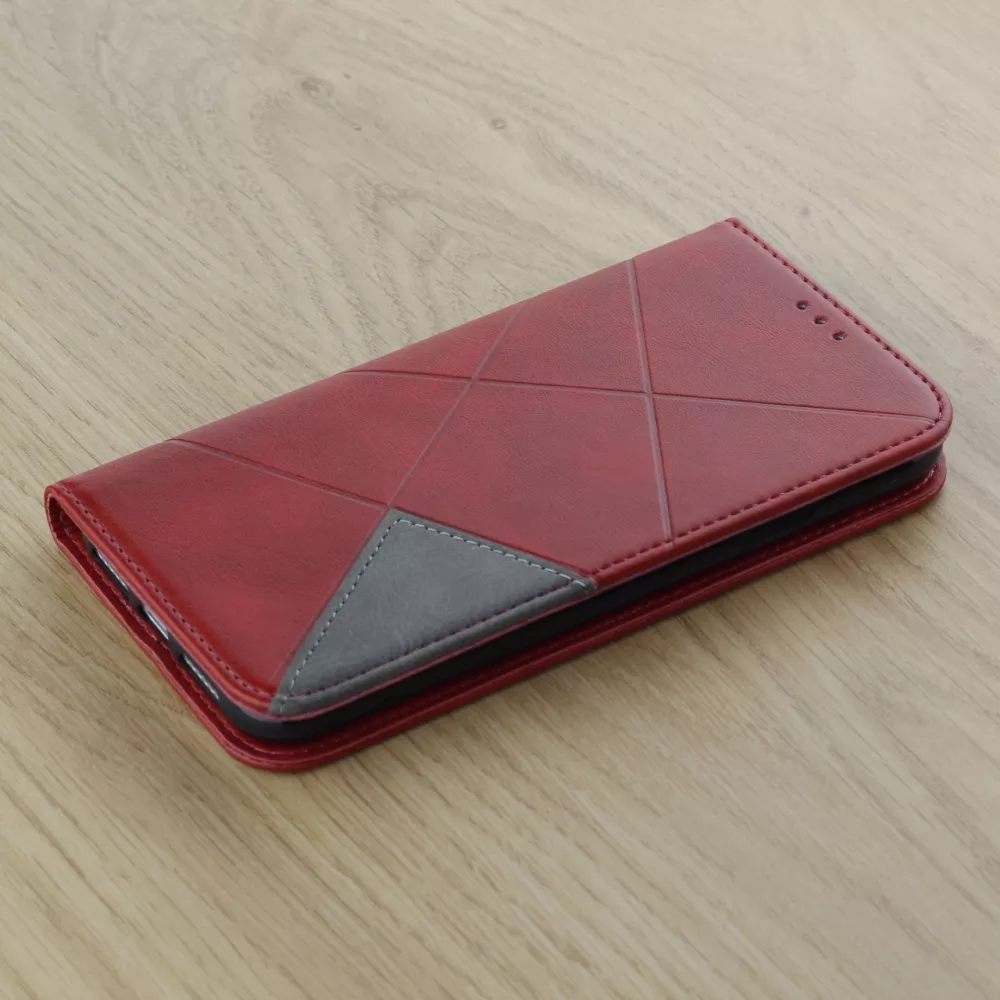 Coque iPhone 14 - Flip Géometrique - Rouge