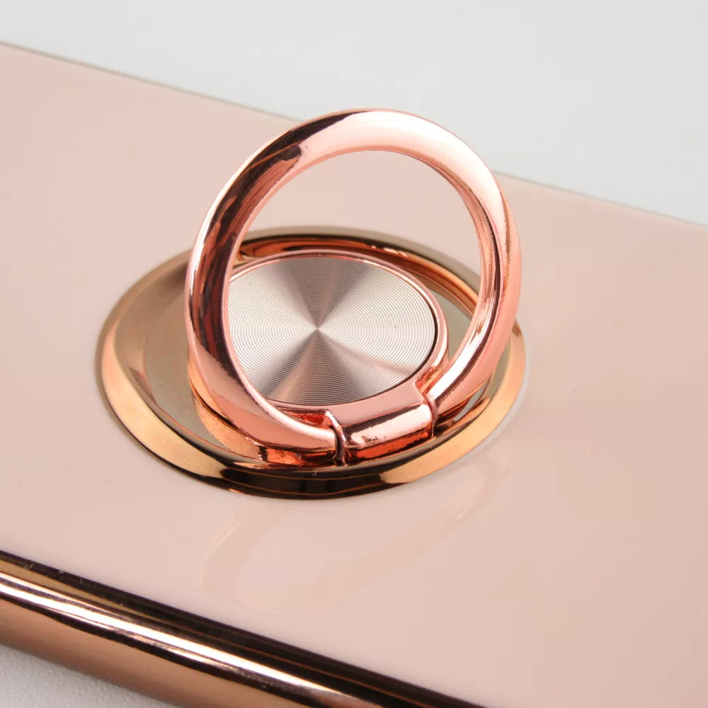 Coque Samsung Galaxy S25 Ultra - Gel Bronze avec anneau - Rose