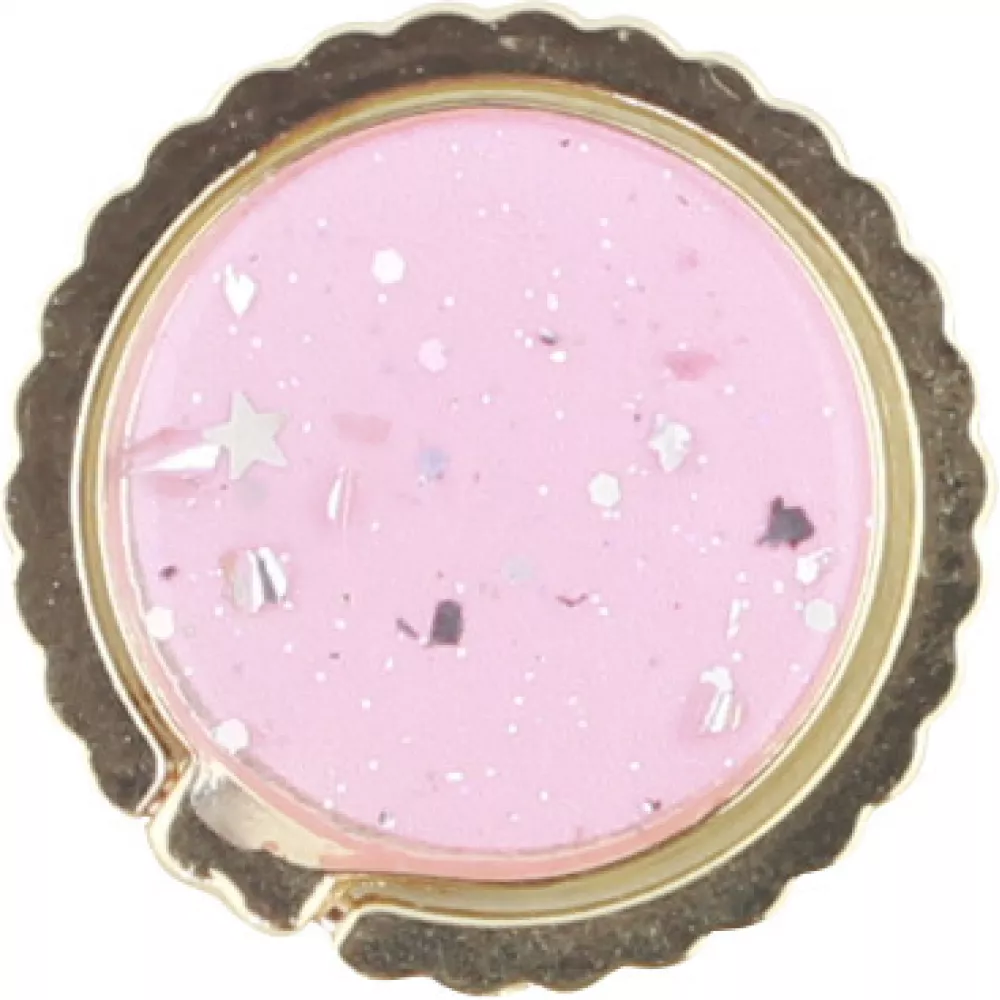 Coque iPhone 12 / 12 Pro - Gel paillettes argentées avec anneau - Rose