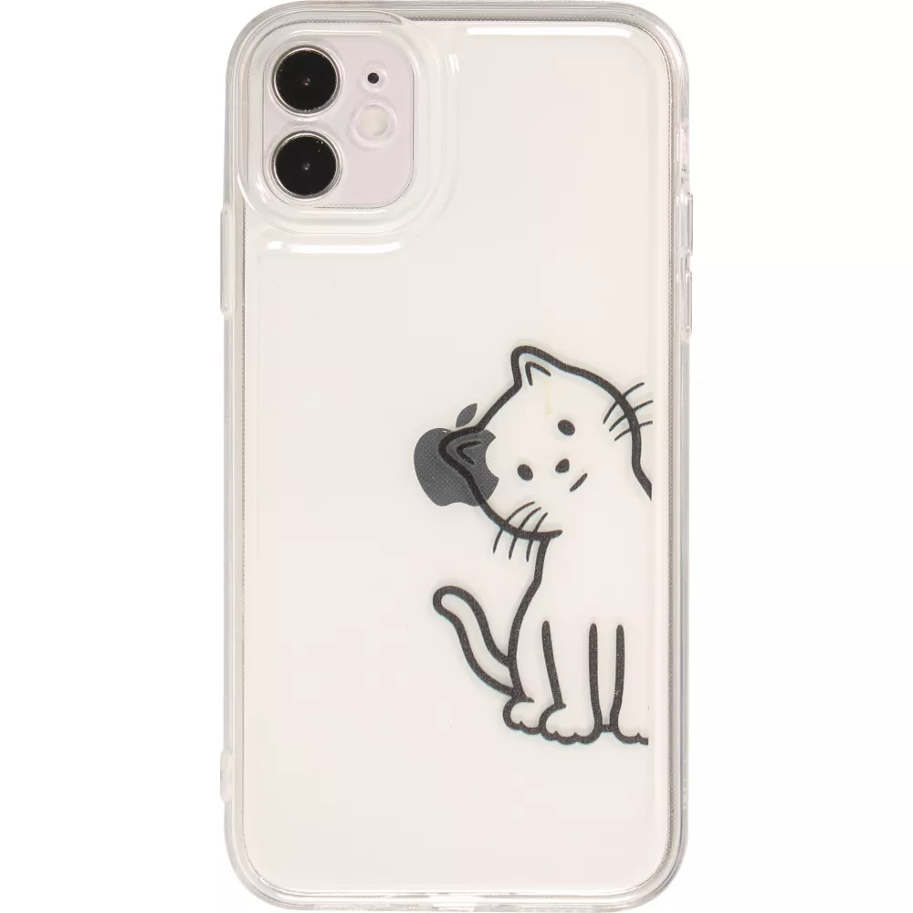 iPhone 11 Case Hülle - Silikon Cover transparent süsse kleine Katze