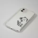 iPhone 11 Case Hülle - Silikon Cover transparent süsse kleine Katze