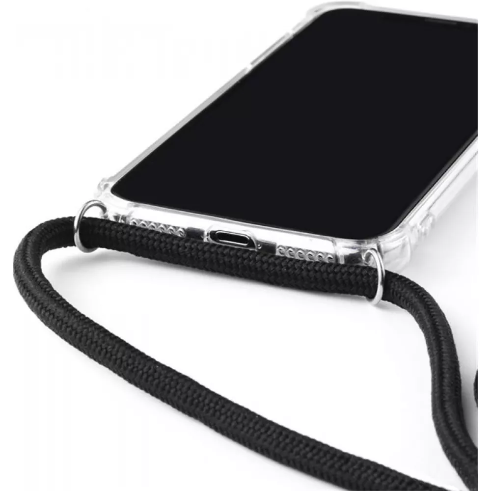 Coque iPhone 14 Pro Max - Gel transparent avec lacet beige