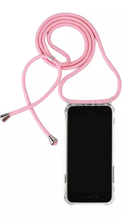 Coque Samsung Galaxy S25 - Gel transparent avec lacet - Rose