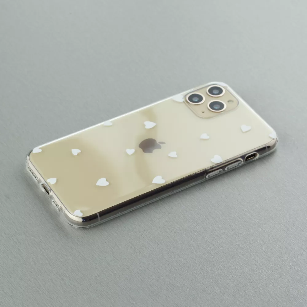 Hülle iPhone 11 - Gummi kleines Herz - Weiss
