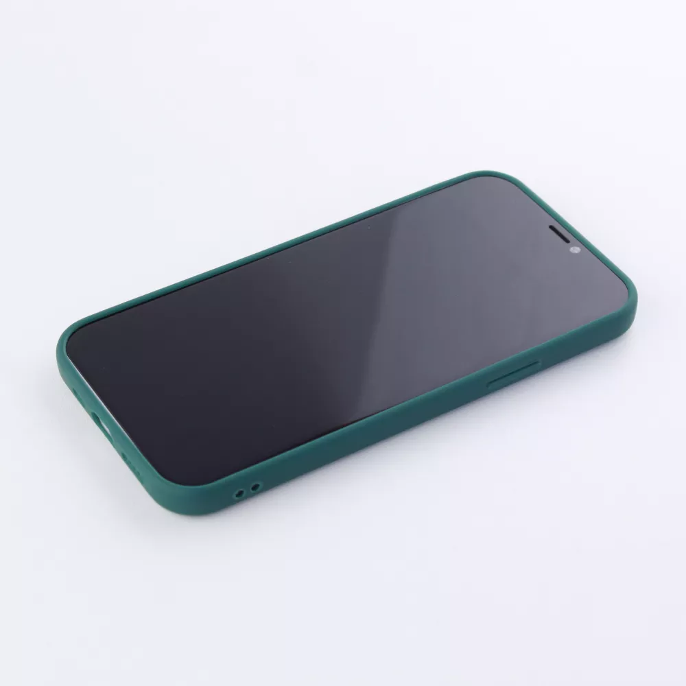 Coque iPhone 12 Pro Max - Silicone Mat Coeur - Vert foncé