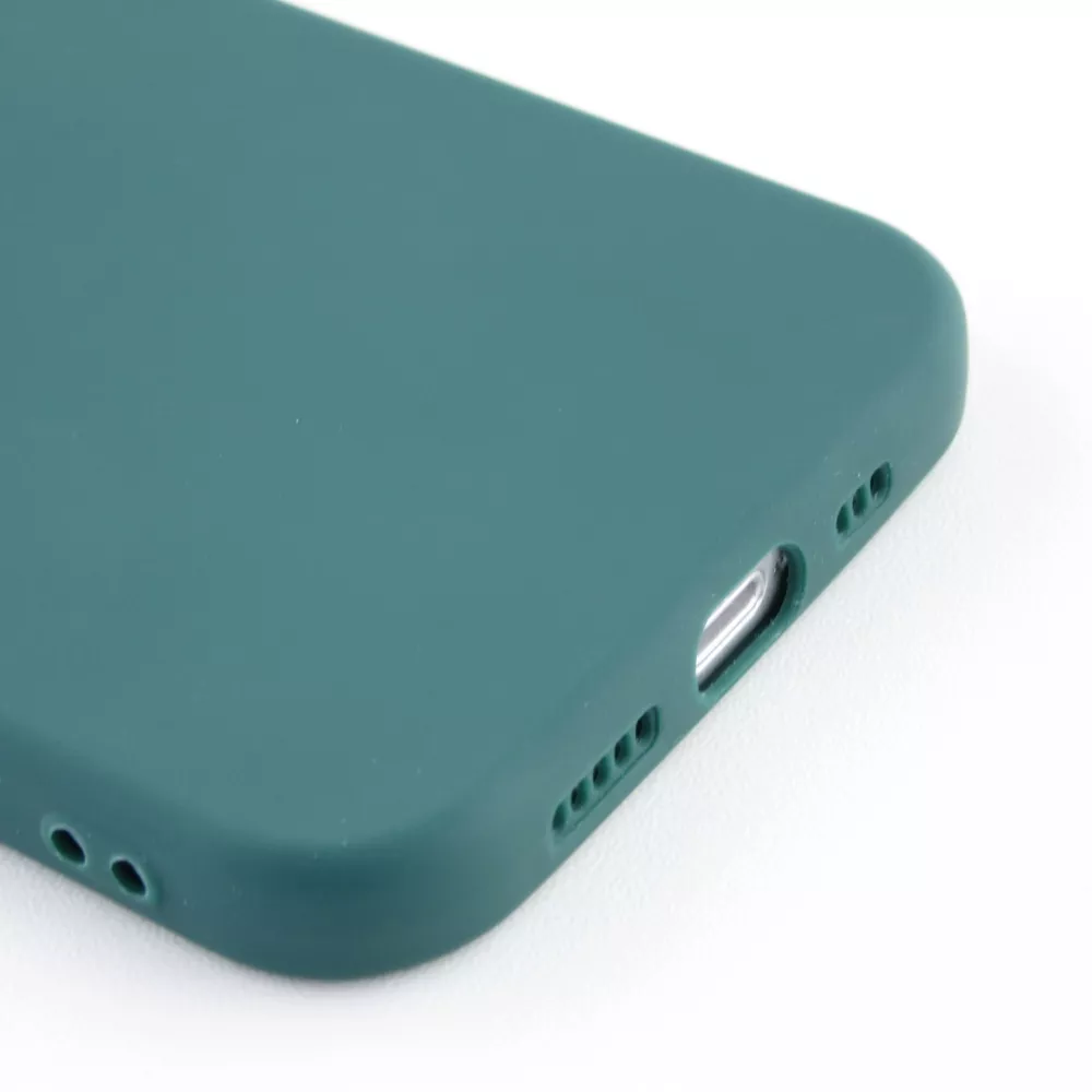 Coque iPhone 12 Pro Max - Silicone Mat Coeur - Vert foncé