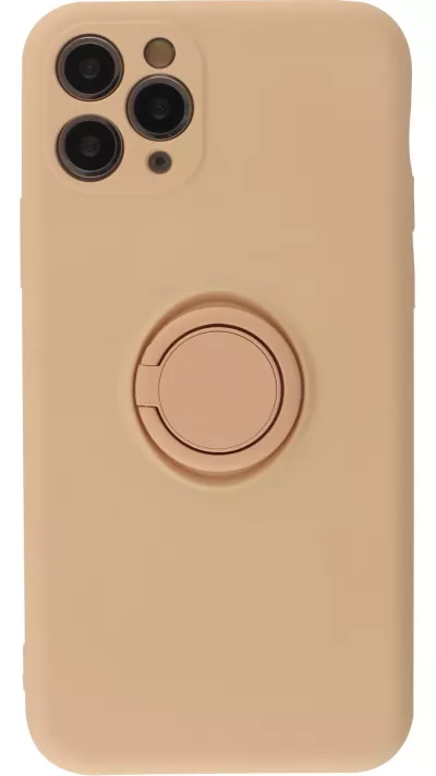 Coque iPhone 11 Pro - Soft Touch avec anneau - Rose