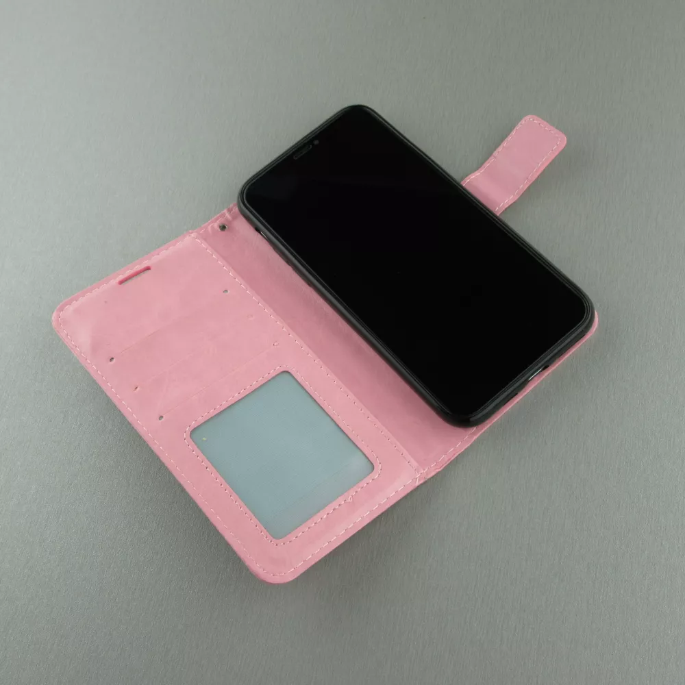 Fourre Samsung Galaxy S25 FE Edge - Premium Flip cuir lisse porte-cartes - Rose clair