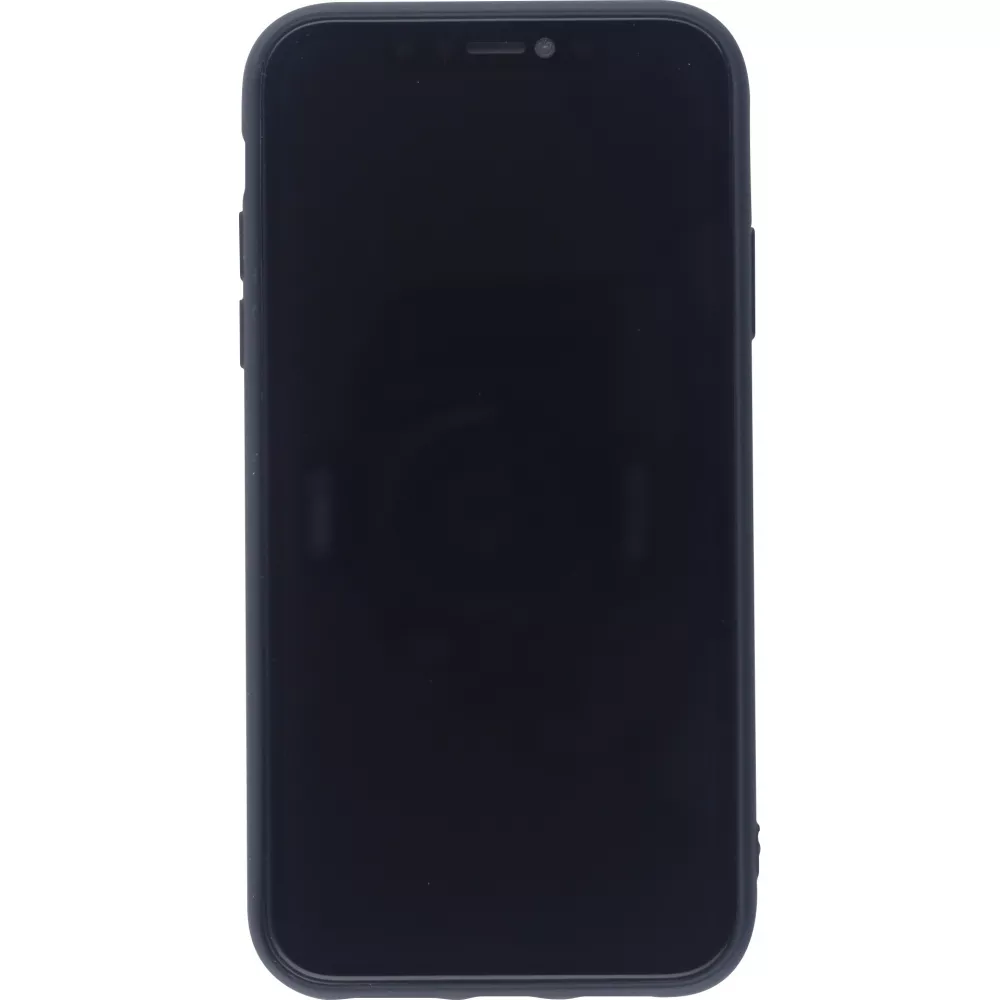 Coque iPhone 11 - Silicone Mat Coeur - Noir