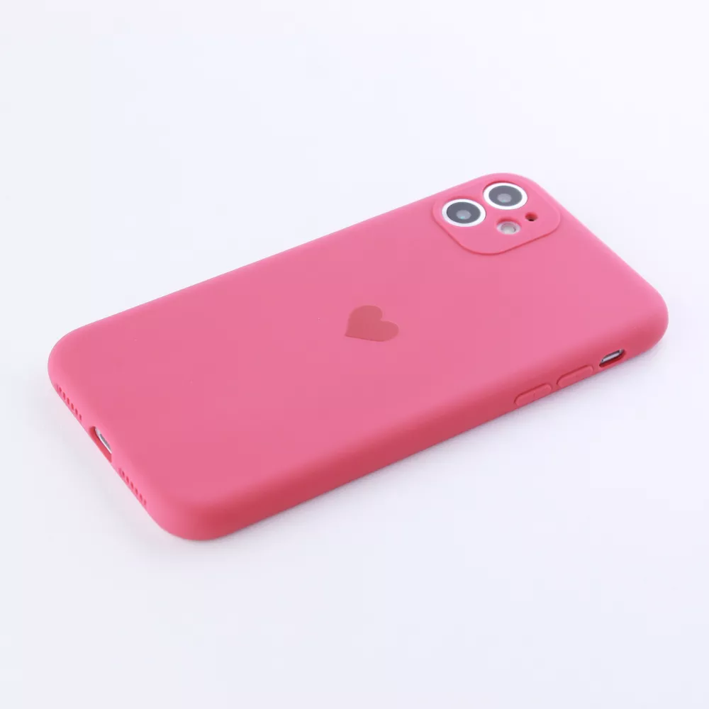 Hülle iPhone 11 - Silikon Mat Herz - Rosa