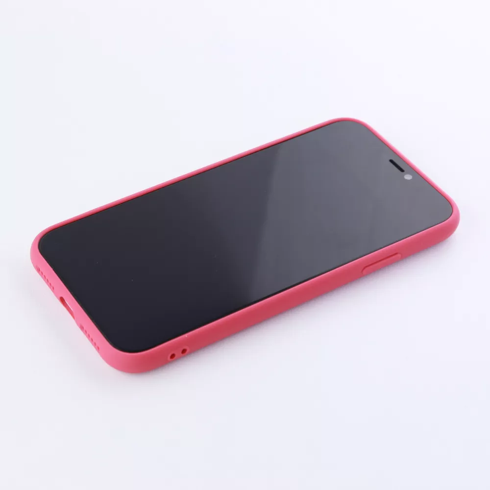 Hülle iPhone 11 - Silikon Mat Herz - Rosa