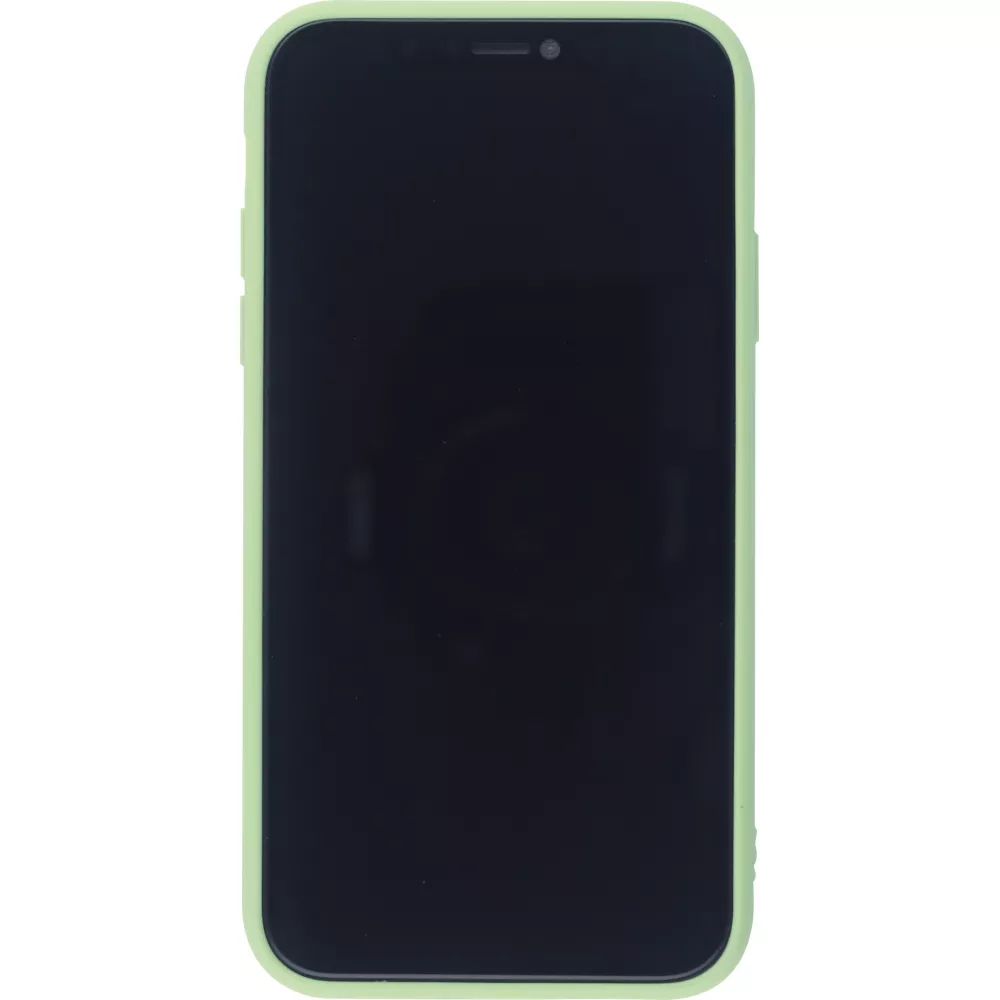 Coque iPhone X / Xs - Silicone Mat Coeur vert clair